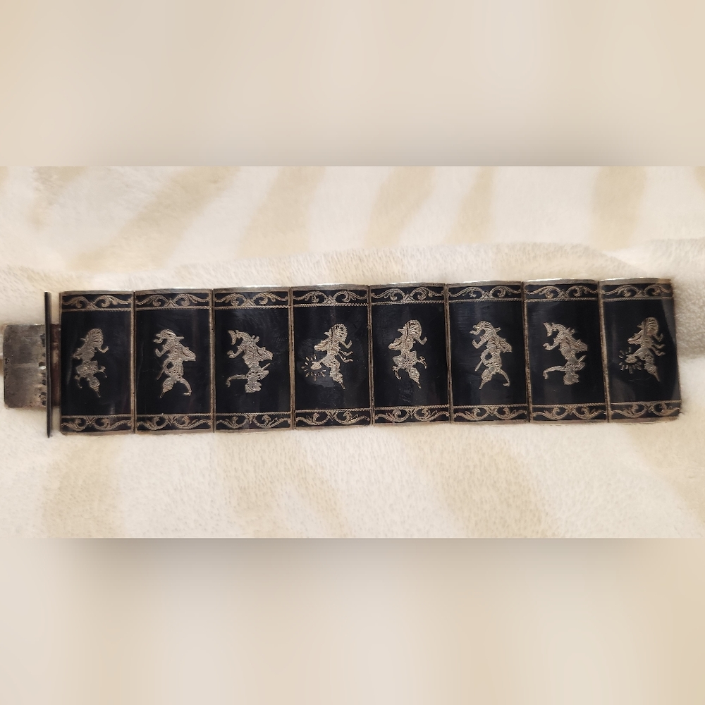Antique Persian Sterling Silver Ridgid Bracelet